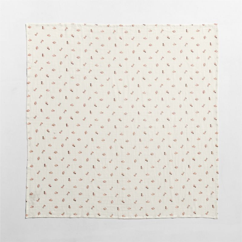 Supersoft Lilac Rose Mini Animal Organic Cotton Gauze Baby Swaddle Blankets, Set of 3 - image 2 of 4