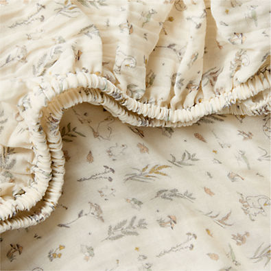 View Supersoft Little Ducklings 100% Organic Cotton Gauze Baby Crib Fitted Sheet details