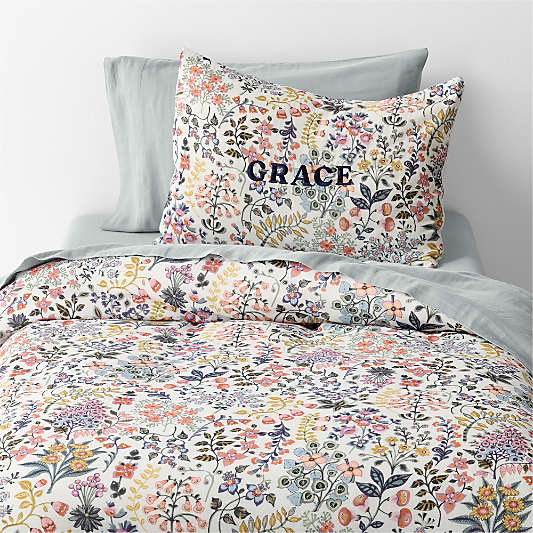 Supersoft Marguerite Floral Organic Cotton Gauze Kids Duvet Cover Bedding Set