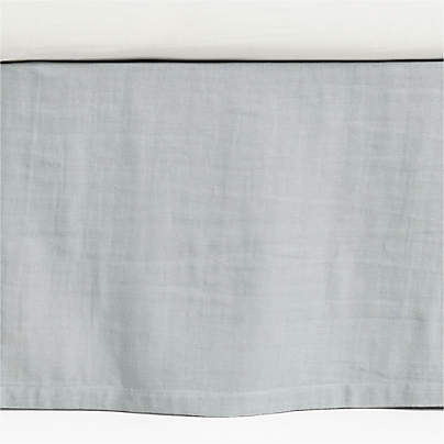 Supersoft Mist Blue Organic Cotton Gauze Baby Crib Skirt