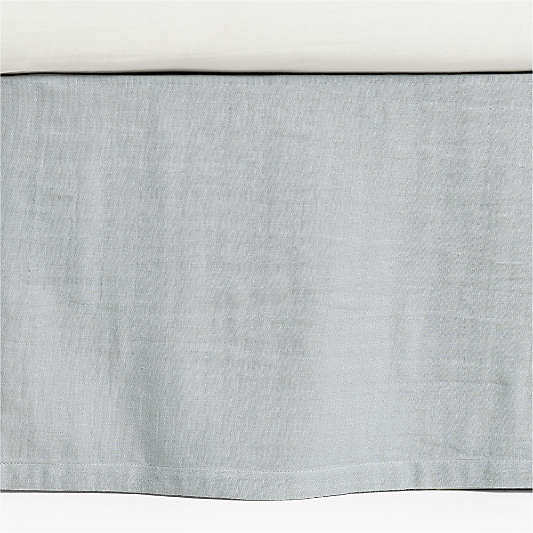 Supersoft Mist Blue Organic Cotton Gauze Baby Crib Skirt