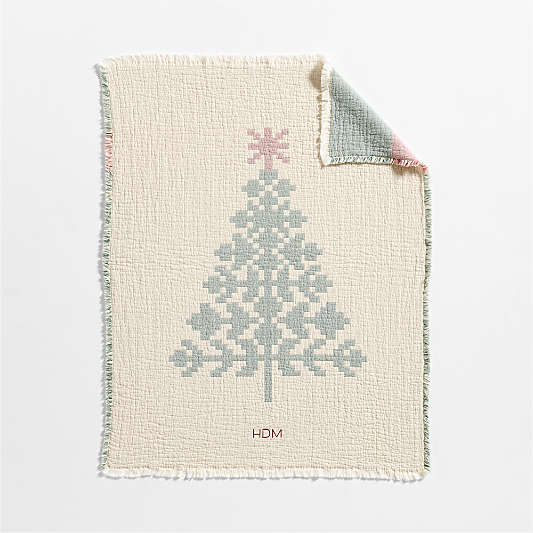 Supersoft Matelasse Evergreen Tree Reversible Organic Cotton Baby Stroller Blanket