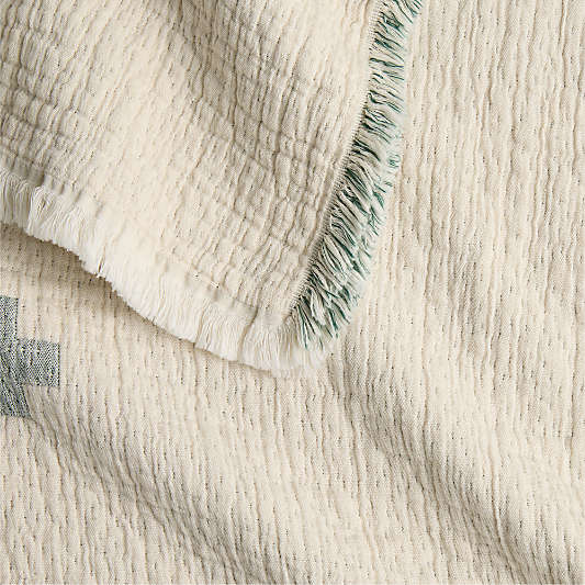 Supersoft Matelasse Evergreen Tree Reversible Organic Cotton Kids Blanket