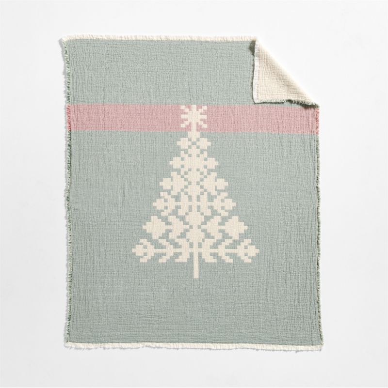 Supersoft Matelass Evergreen Tree Reversible Organic Cotton Kids Blanket - image 3 of 7