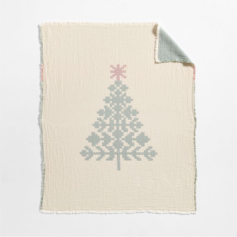 Supersoft Matelass Evergreen Tree Reversible Organic Cotton Kids Blanket - image 2 of 7