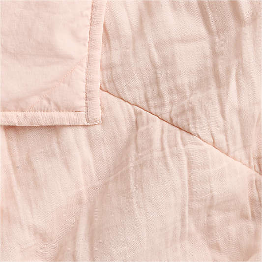 Supersoft Pale Pink Organic Cotton Gauze Baby Crib Quilt