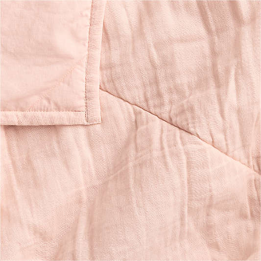 Supersoft Pale Pink Organic Cotton Gauze Baby Crib Quilt