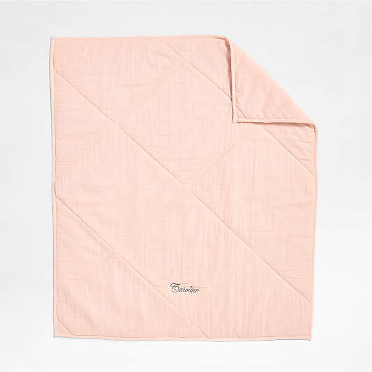 Supersoft Pale Pink Organic Cotton Gauze Baby Crib Quilt