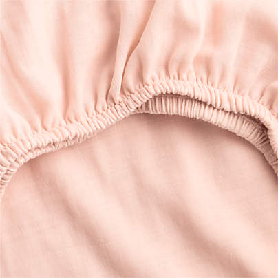 Supersoft Pale Pink Organic Cotton Gauze Baby Crib Fitted Sheet