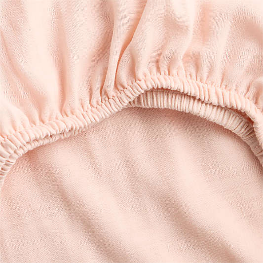 Supersoft Pale Pink Organic Cotton Gauze Baby Crib Fitted Sheet