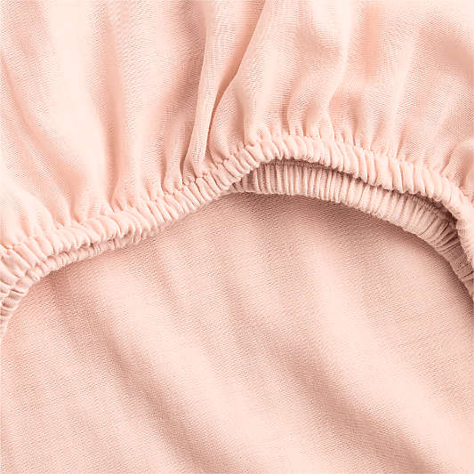 Supersoft Pale Pink 100% Organic Cotton Gauze Baby Crib Fitted Sheet