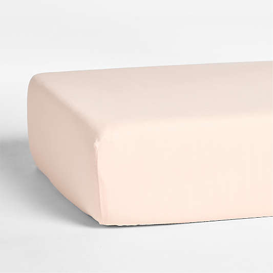 Supersoft Pale Pink Organic Cotton Gauze Baby Crib Fitted Sheet