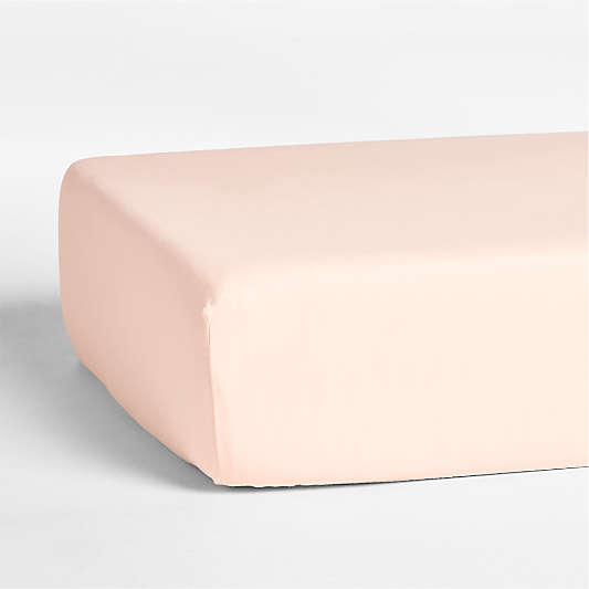 Supersoft Pale Pink Organic Cotton Gauze Baby Crib Fitted Sheet