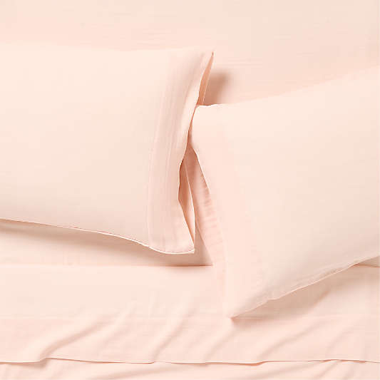 Supersoft Pale Pink Organic Cotton Gauze Kids Sheet Set