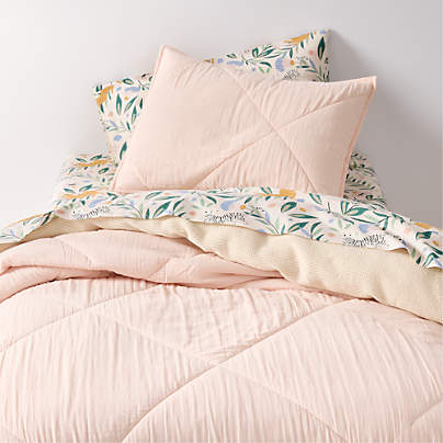 Supersoft Pale Pink Organic Cotton Gauze Kids Twin Quilt