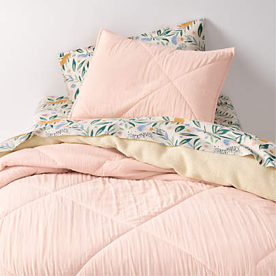 Supersoft Pale Pink Organic Cotton Gauze Kids Full/Queen Quilt
