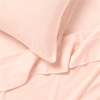Supersoft Pale Pink Organic Cotton Gauze Kids Sheet Set