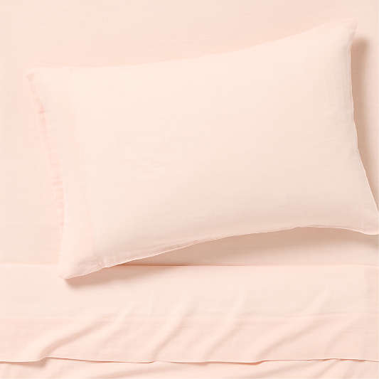 Supersoft Pale Pink Organic Cotton Gauze Kids Twin Sheet Set