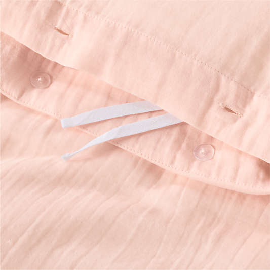 Supersoft Pale Pink Organic Cotton Gauze Toddler Duvet Cover