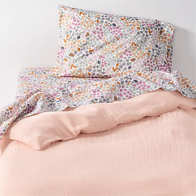 Supersoft Pale Pink Organic Cotton Gauze Toddler Duvet Cover