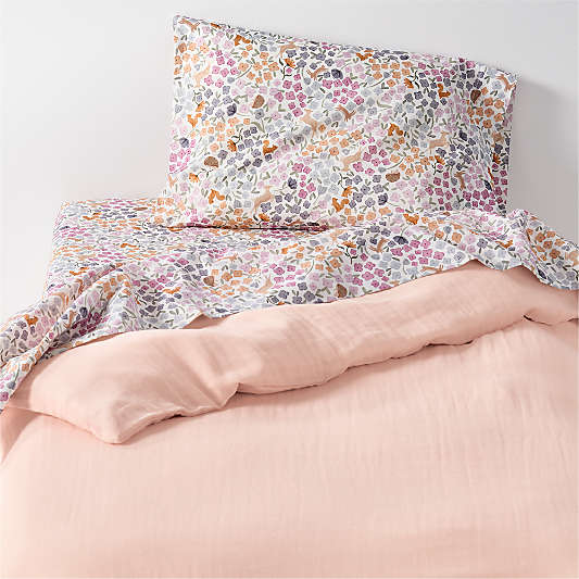 Supersoft Pale Pink Organic Cotton Gauze Toddler Duvet Cover