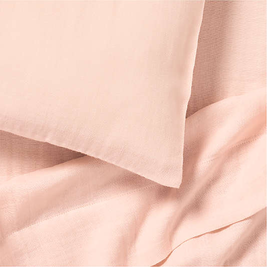 Supersoft Pale Pink Organic Cotton Gauze Toddler Sheet Set