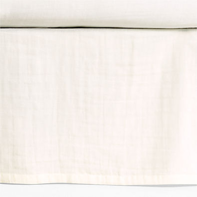 View Supersoft Pampas Ivory Organic Cotton Gauze Baby Crib Skirt details