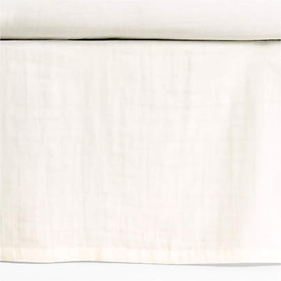 Supersoft Pampas Ivory Organic Cotton Gauze Baby Crib Skirt