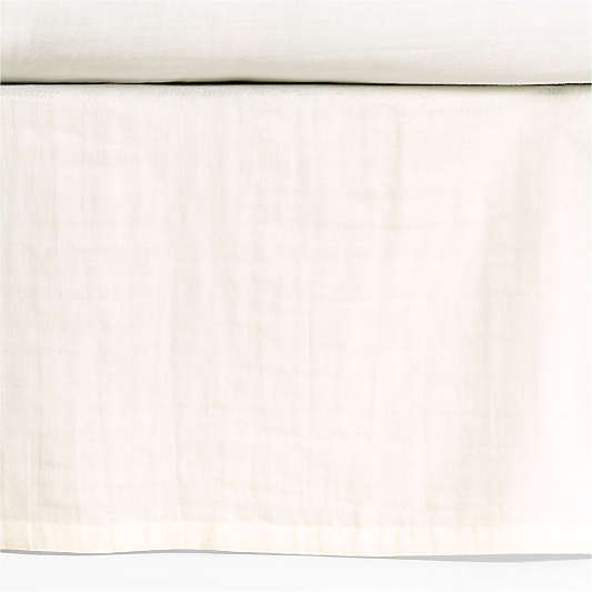 Supersoft Pampas Ivory Organic Cotton Gauze Baby Crib Skirt