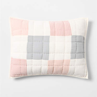 Supersoft Purple and Blue Upcycled Organic Cotton Gauze Kids Pillow Sham