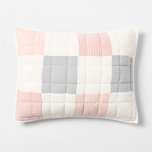 Supersoft Purple and Blue Upcycled Organic Cotton Gauze Kids Pillow Sham