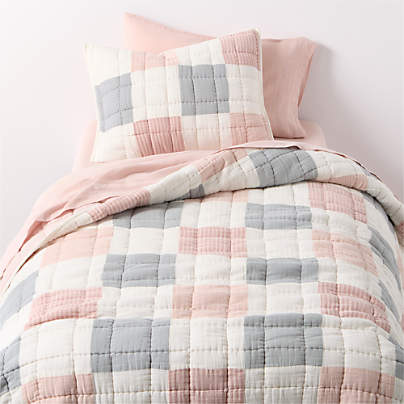 Supersoft Purple and Blue Upcycled Gauze Kids Twin Quilt
