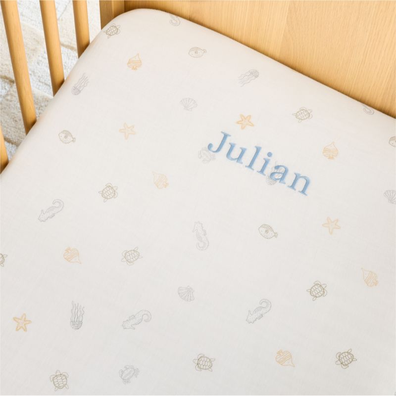 Supersoft Sea Dreams 100% Organic Cotton Baby Crib Fitted Sheet - image 1 of 6