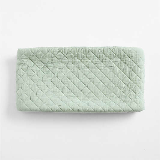 Supersoft Soft Green Organic Cotton Gauze Baby Changing Pad Cover