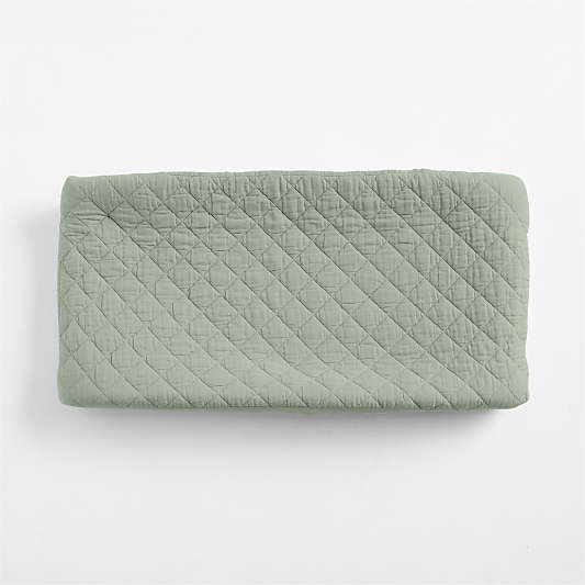 Supersoft Soft Green Organic Cotton Gauze Baby Changing Pad Cover