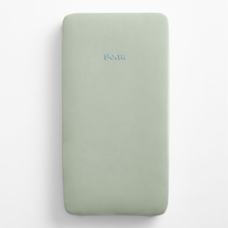 Supersoft Soft Green Organic Cotton Gauze Baby Crib Fitted Sheet - image 1 of 6