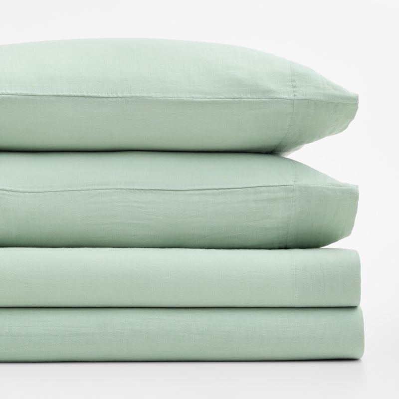 Supersoft Soft Green 100% Organic Cotton Gauze Kids Full Sheet Set - image 1 of 8