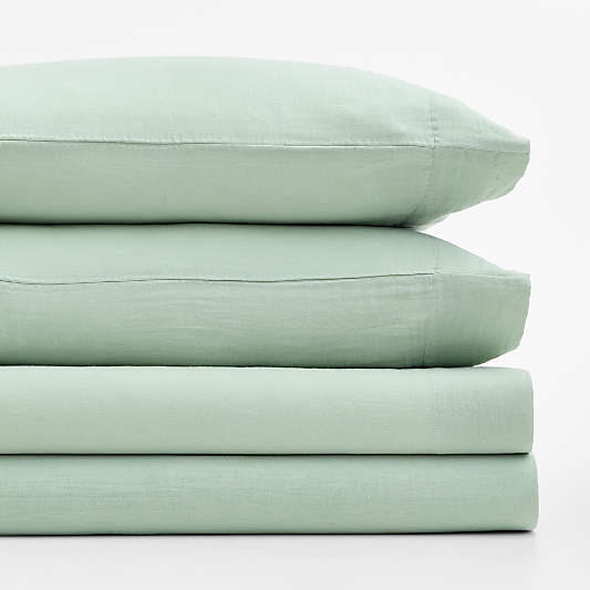 Supersoft Soft Green 100% Organic Cotton Gauze Kids Queen Sheet Set
