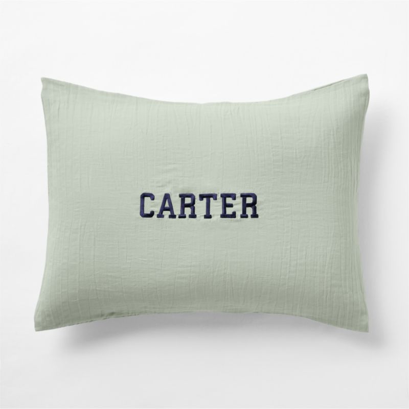 Supersoft Soft Green Organic Cotton Gauze Kids Pillow Sham - image 1 of 4