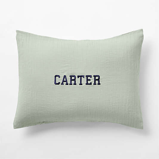 Supersoft Soft Green Organic Cotton Gauze Kids Pillow Sham