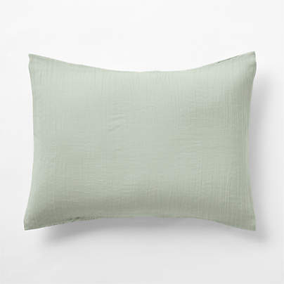 Supersoft Soft Green Organic Cotton Gauze Kids Pillow Sham