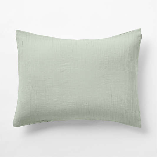 Supersoft Soft Green Organic Cotton Gauze Kids Pillow Sham
