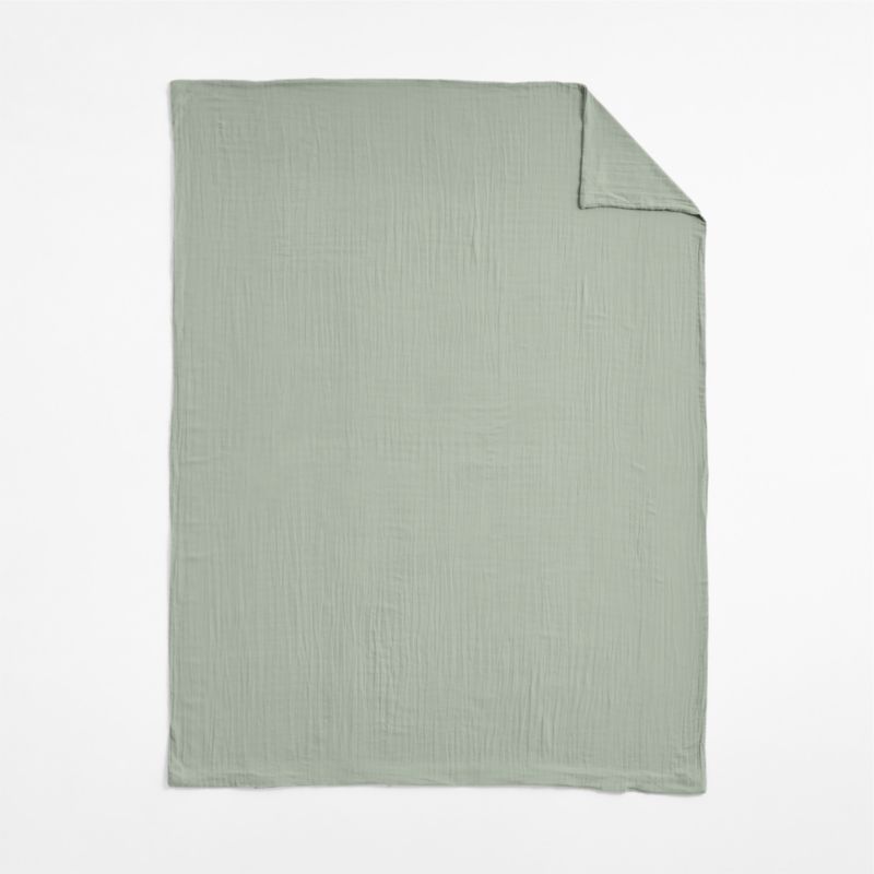 Supersoft Soft Green 100% Organic Cotton Gauze Kids Full/Queen Duvet Cover - image 2 of 10