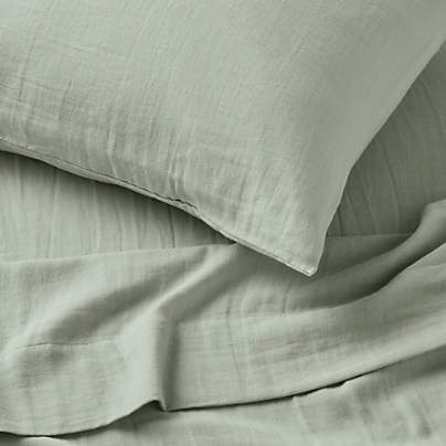 Supersoft Soft Green 100% Organic Cotton Gauze Kids Sheet Set