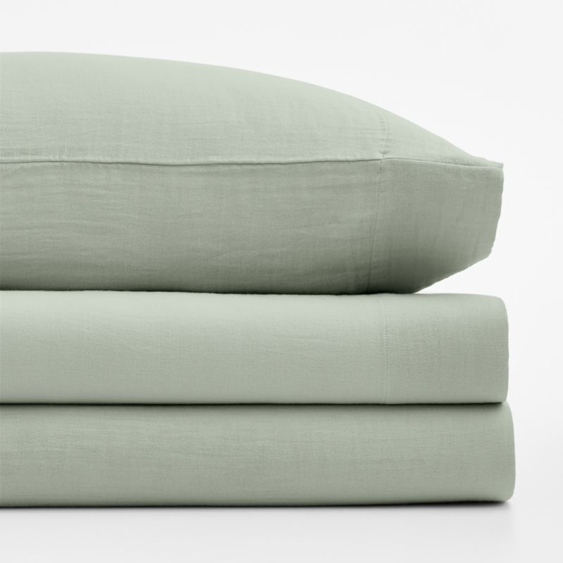 Supersoft Soft Green 100% Organic Cotton Gauze Kids Twin Sheet Set - image 1 of 9