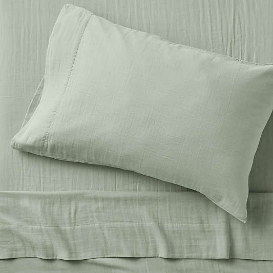 Supersoft Soft Green 100% Organic Cotton Gauze Kids Twin Sheet Set