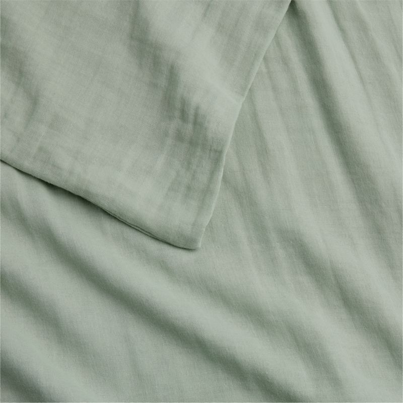 Supersoft Soft Green 100% Organic Cotton Gauze Toddler Duvet Cover - image 2 of 6
