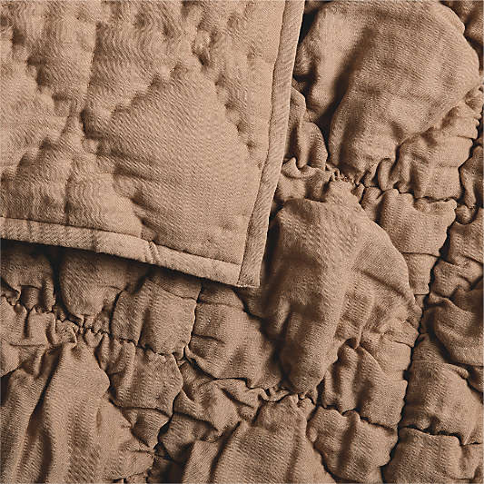 Supersoft Snuggle Puff Almond Brown 100% Organic Cotton Gauze Baby Crib Quilt