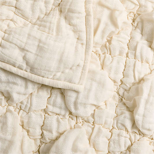 Supersoft Snuggle Puff Undyed 100% Organic Cotton Gauze Baby Crib Quilt