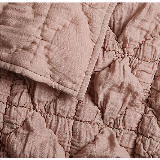 Supersoft Snuggle Puff Violet Rose 100% Organic Cotton Gauze Baby Crib Quilt